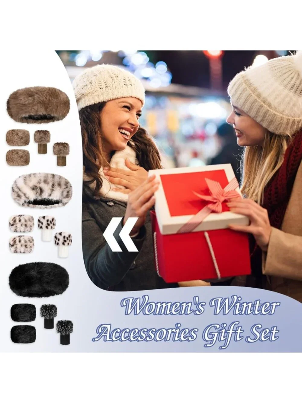 Cozy 9-Piece Faux Fur Headband, Leg Warmers & Wrist Cuffs Set for Winter Fashion